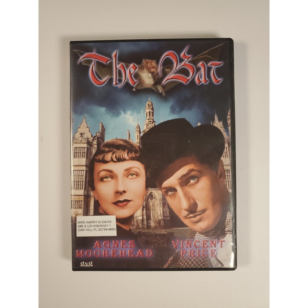 The Bat (1959) DVD Vincent Price Agnes Moorehead Classic Mystery Horror Film